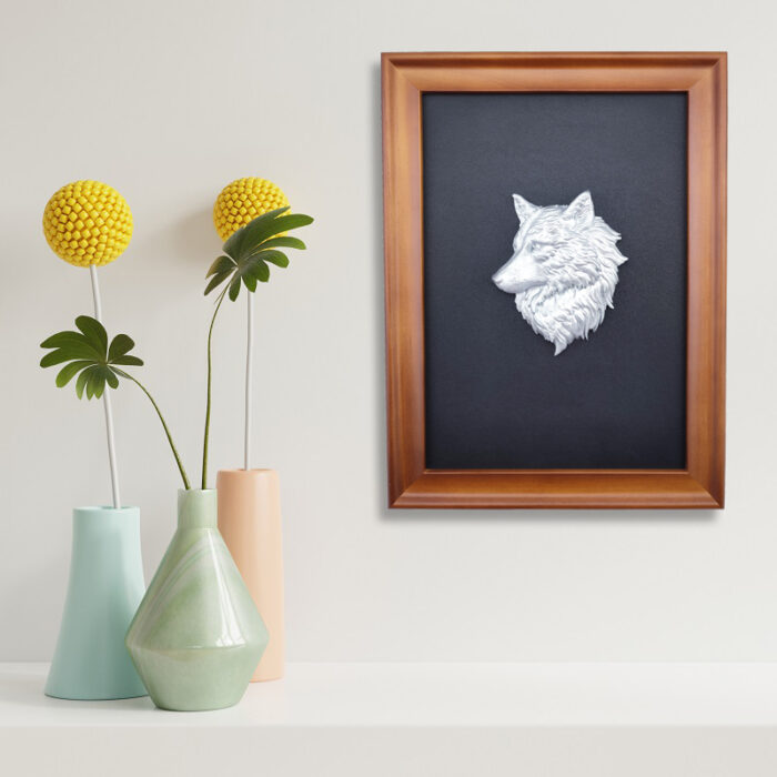 Mockup white wall with flower vase on Shelf.